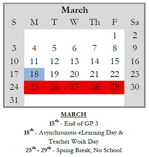 District School Academic Calendar for Charles N Scott Middle School for March 2024