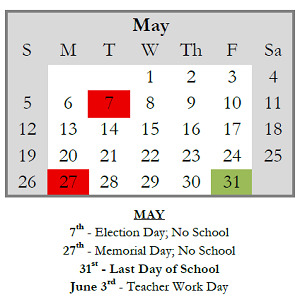 District School Academic Calendar for Charles N Scott Middle School for May 2024