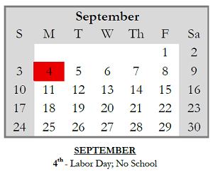 District School Academic Calendar for Charles N Scott Middle School for September 2023