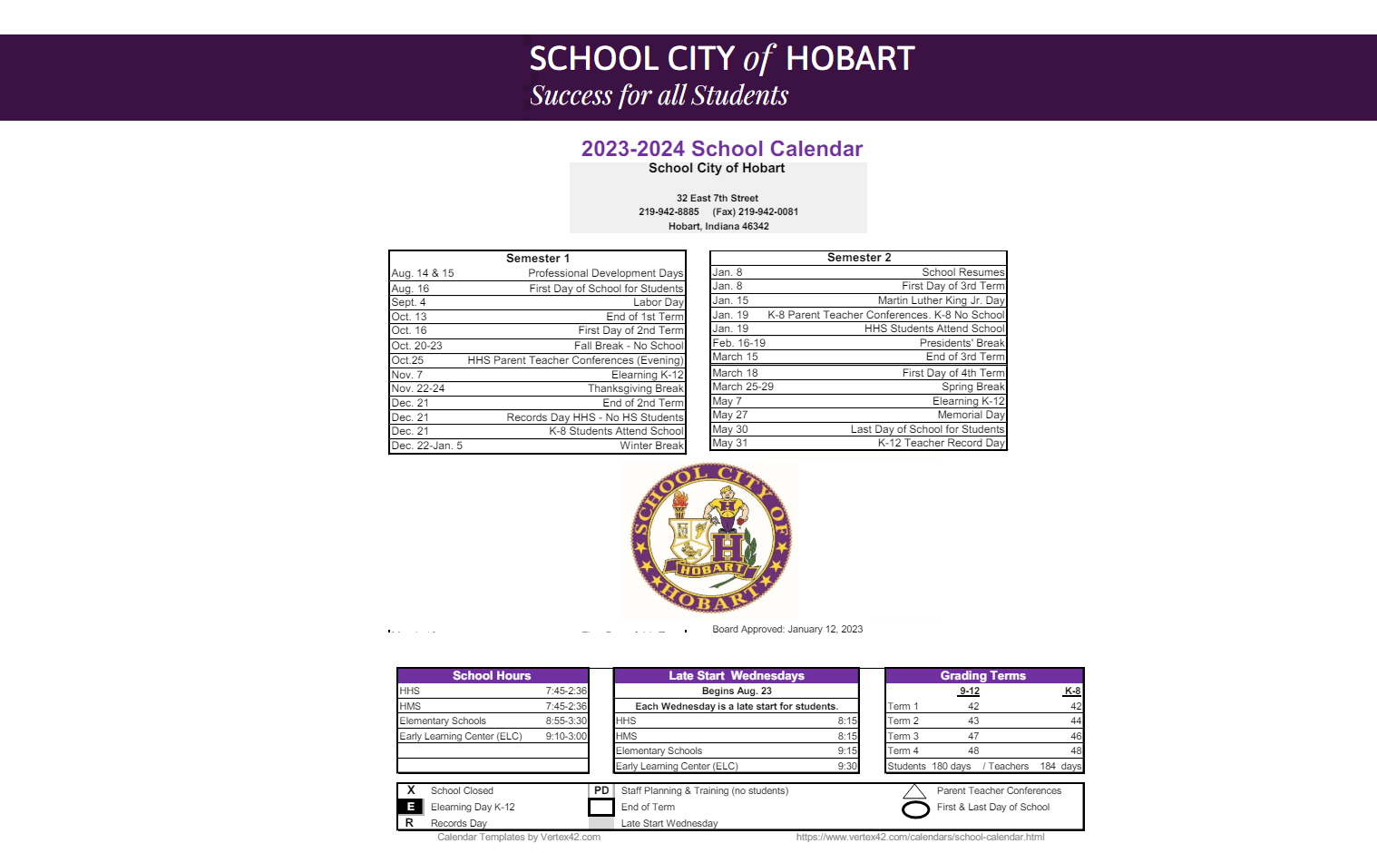 District School Academic Calendar Key for Ridge View Elementary School