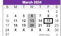District School Academic Calendar for Ridge View Elementary School for March 2024