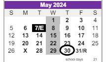 District School Academic Calendar for Ridge View Elementary School for May 2024