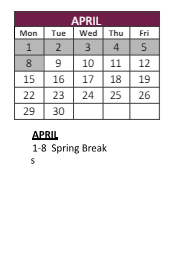 District School Academic Calendar for Joint Service Campus Program for April 2024