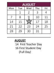 District School Academic Calendar for Joint Service Campus Program for August 2023