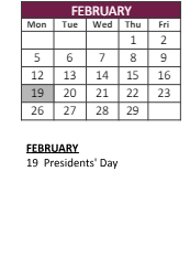 District School Academic Calendar for Joint Service Campus Program for February 2024