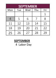 District School Academic Calendar for Joint Service Campus Program for September 2023