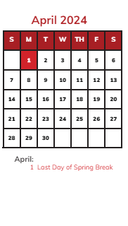 District School Academic Calendar for James B Eads Elementary Sch for April 2024