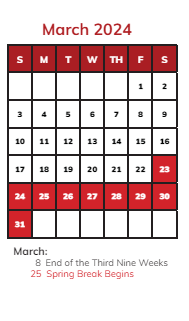 District School Academic Calendar for James B Eads Elementary Sch for March 2024