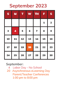 District School Academic Calendar for James B Eads Elementary Sch for September 2023