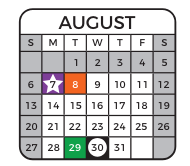 District School Academic Calendar for Copper Ridge Math And Science Academy for August 2023