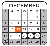 District School Academic Calendar for Copper Ridge Math And Science Academy for December 2023