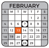District School Academic Calendar for Copper Ridge Math And Science Academy for February 2024