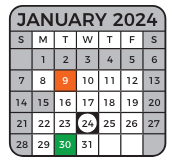 District School Academic Calendar for Copper Ridge Math And Science Academy for January 2024