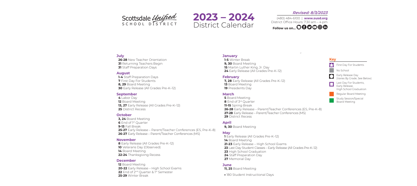 District School Academic Calendar Key for Copper Ridge Math And Science Academy