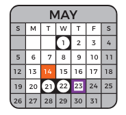 District School Academic Calendar for Copper Ridge Math And Science Academy for May 2024
