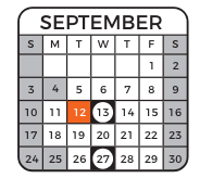 District School Academic Calendar for Copper Ridge Math And Science Academy for September 2023