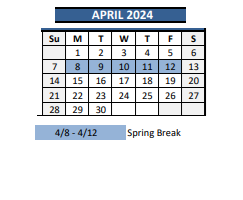 District School Academic Calendar for As #1 (pinehurst) K-8 for April 2024