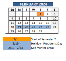 District School Academic Calendar for African American Academy K-8 for February 2024