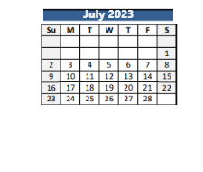District School Academic Calendar for Adams Elementary School for July 2023