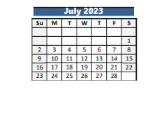 District School Academic Calendar for As #1 (pinehurst) K-8 for July 2023