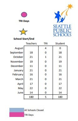 District School Academic Calendar Legend for Adams Elementary School