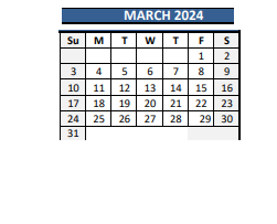 District School Academic Calendar for African American Academy K-8 for March 2024