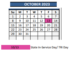 District School Academic Calendar for As #1 (pinehurst) K-8 for October 2023
