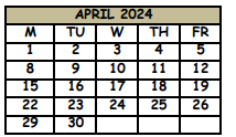 District School Academic Calendar for Woodlands Elementary School for April 2024