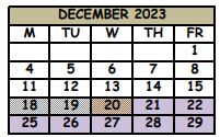 District School Academic Calendar for Sterling Park Elementary School for December 2023