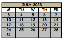 District School Academic Calendar for T. W. Lawton Elementary School for July 2023