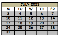 District School Academic Calendar for Woodlands Elementary School for July 2023