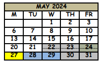 District School Academic Calendar for Hopper Center for May 2024