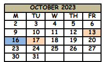District School Academic Calendar for Teague Middle School for October 2023