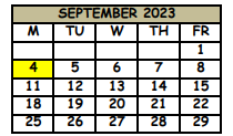 District School Academic Calendar for John Polk Alternative School for September 2023