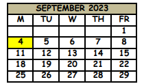 District School Academic Calendar for Woodlands Elementary School for September 2023