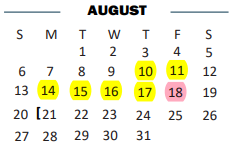 District School Academic Calendar for B L Gray Junior High for August 2023