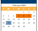 District School Academic Calendar for Indian Hills Middle for February 2024