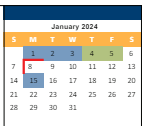 District School Academic Calendar for Mission Valley Middle for January 2024
