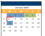 District School Academic Calendar for Westridge Middle for January 2024