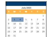 District School Academic Calendar for Indian Woods Middle for July 2023