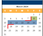 District School Academic Calendar for Mission Valley Middle for March 2024