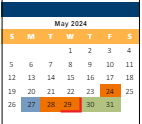 District School Academic Calendar for Mission Valley Middle for May 2024