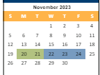District School Academic Calendar for John Diemer Elem for November 2023