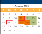 District School Academic Calendar for Mill Creek Elem for October 2023