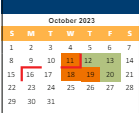 District School Academic Calendar for Apache Elem for October 2023