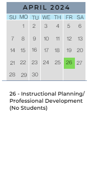 District School Academic Calendar for Inverness Elementary School for April 2024