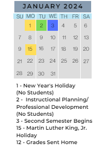 District School Academic Calendar for Inverness Elementary School for January 2024