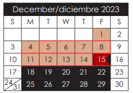 District School Academic Calendar for Capt Walter E Clarke Middle for December 2023