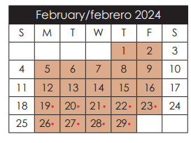 District School Academic Calendar for Socorro High School for February 2024