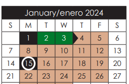 District School Academic Calendar for Keys Academy for January 2024